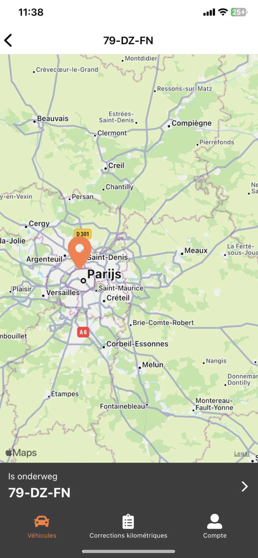 Routevision rittenregistratie app - map frans