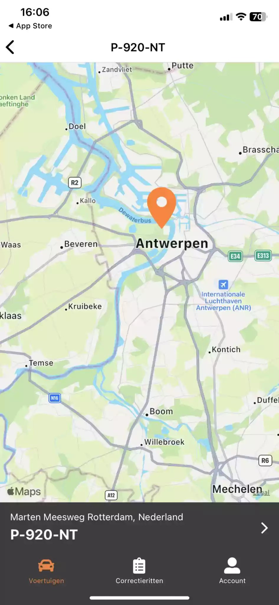 Routevision rittenregistratie app