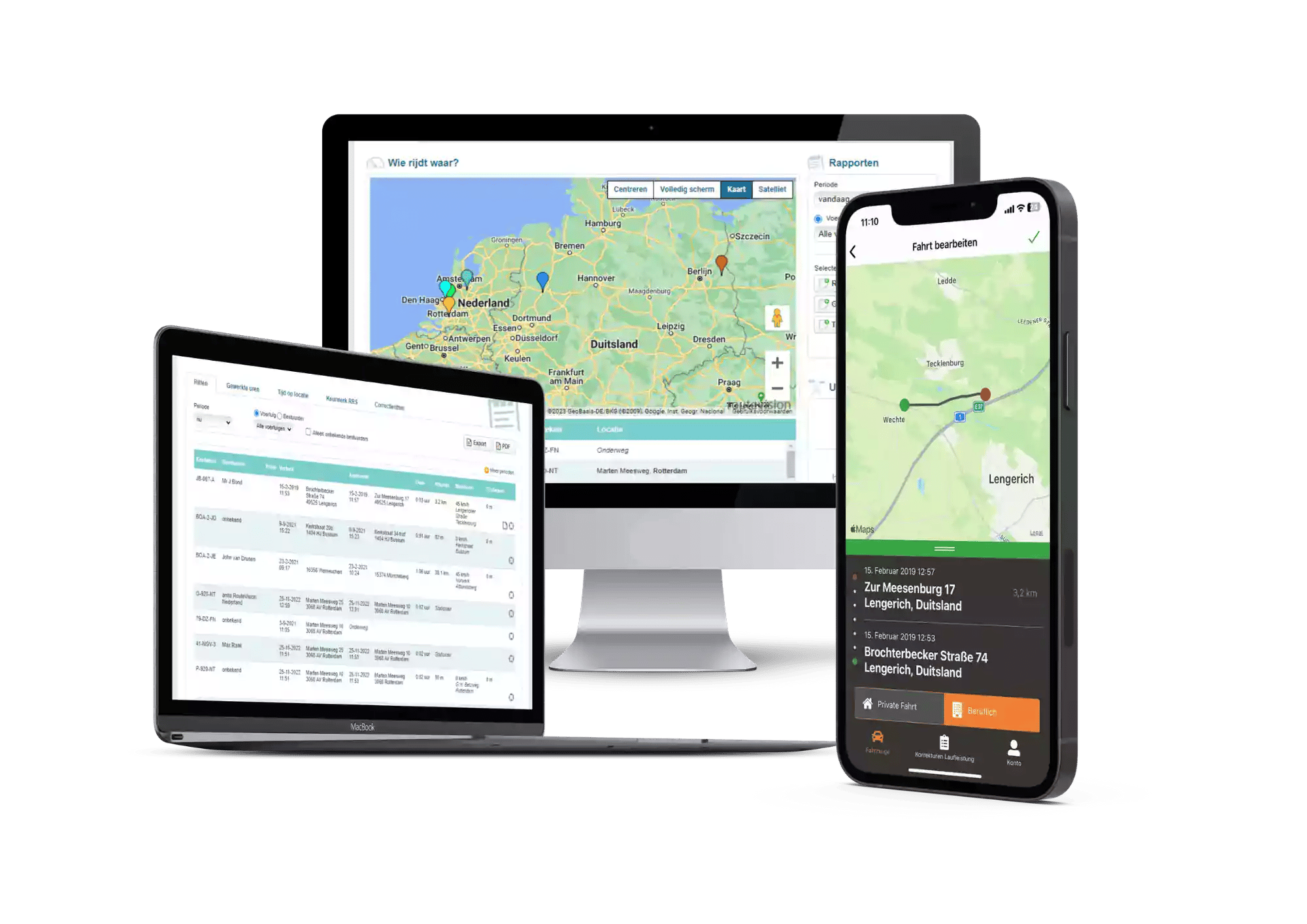 Routevision rittenregistratie app monitor