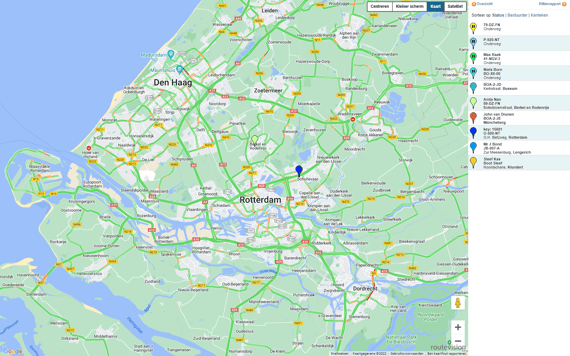 Routevision portaal - kaart ingezoomd + verkeer